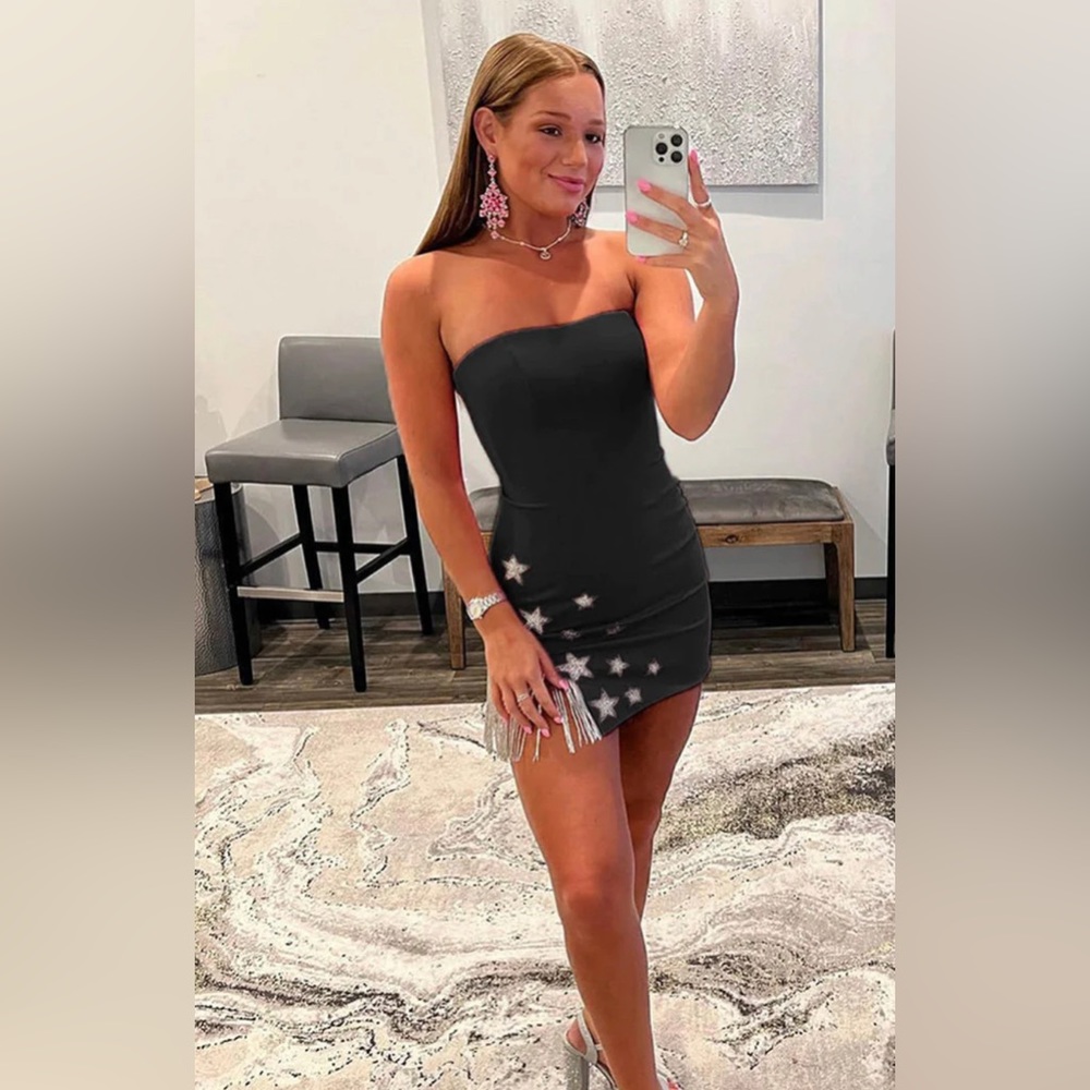 Black tight homecoming dress